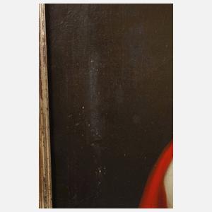 Biedermeierdame mit rotem Tuch