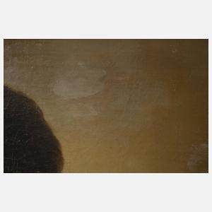 Biedermeierdame mit rotem Tuch