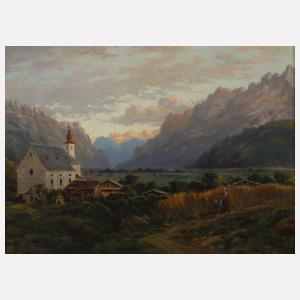 Sommerliche Alpenlandschaft mit Kirche
