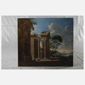 Arkadische Landschaft mit Tempelruinen