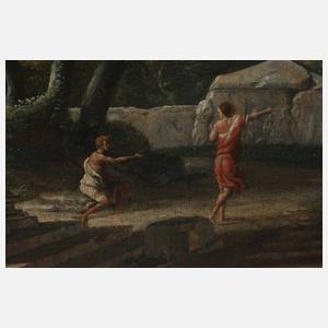 Arkadische Landschaft mit Tempelruinen