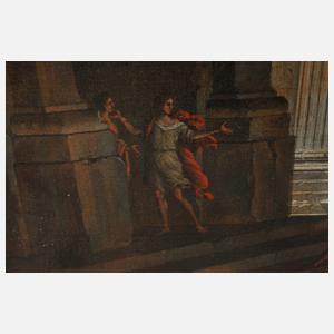 Arkadische Landschaft mit Tempelruinen