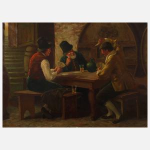 E. Ansen-Hoffmann, Kartenspieler im Weinkeller