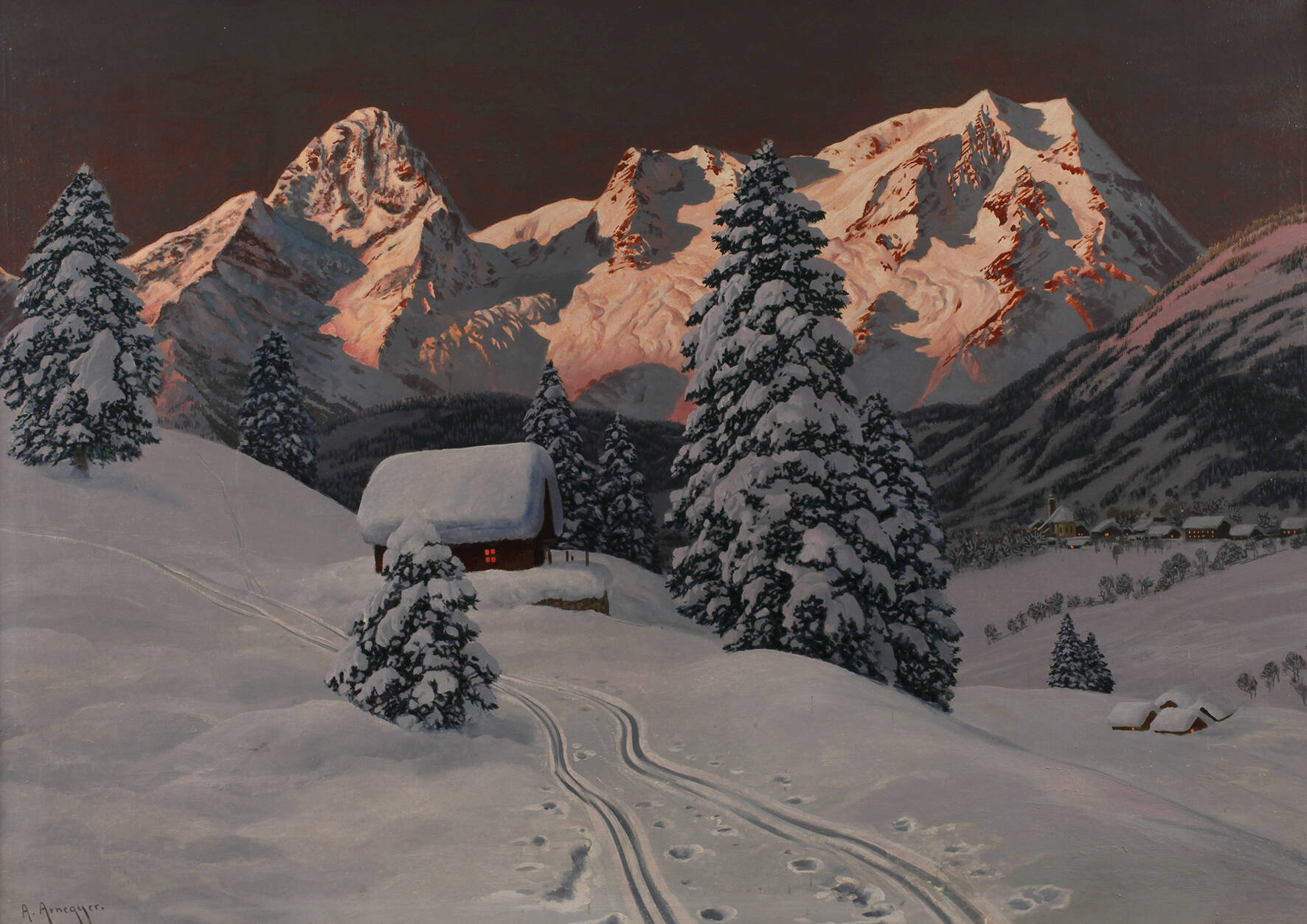 Alois Arnegger, Alpenglühen am Hohen Priel