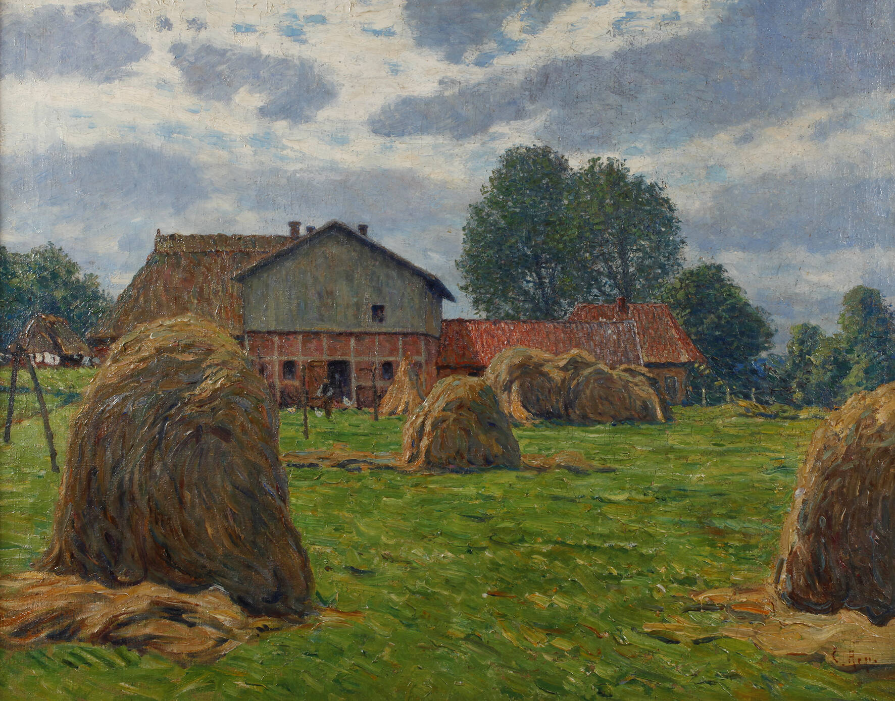 Prof. Carl Arp, "Holsteinisches Gehöft"