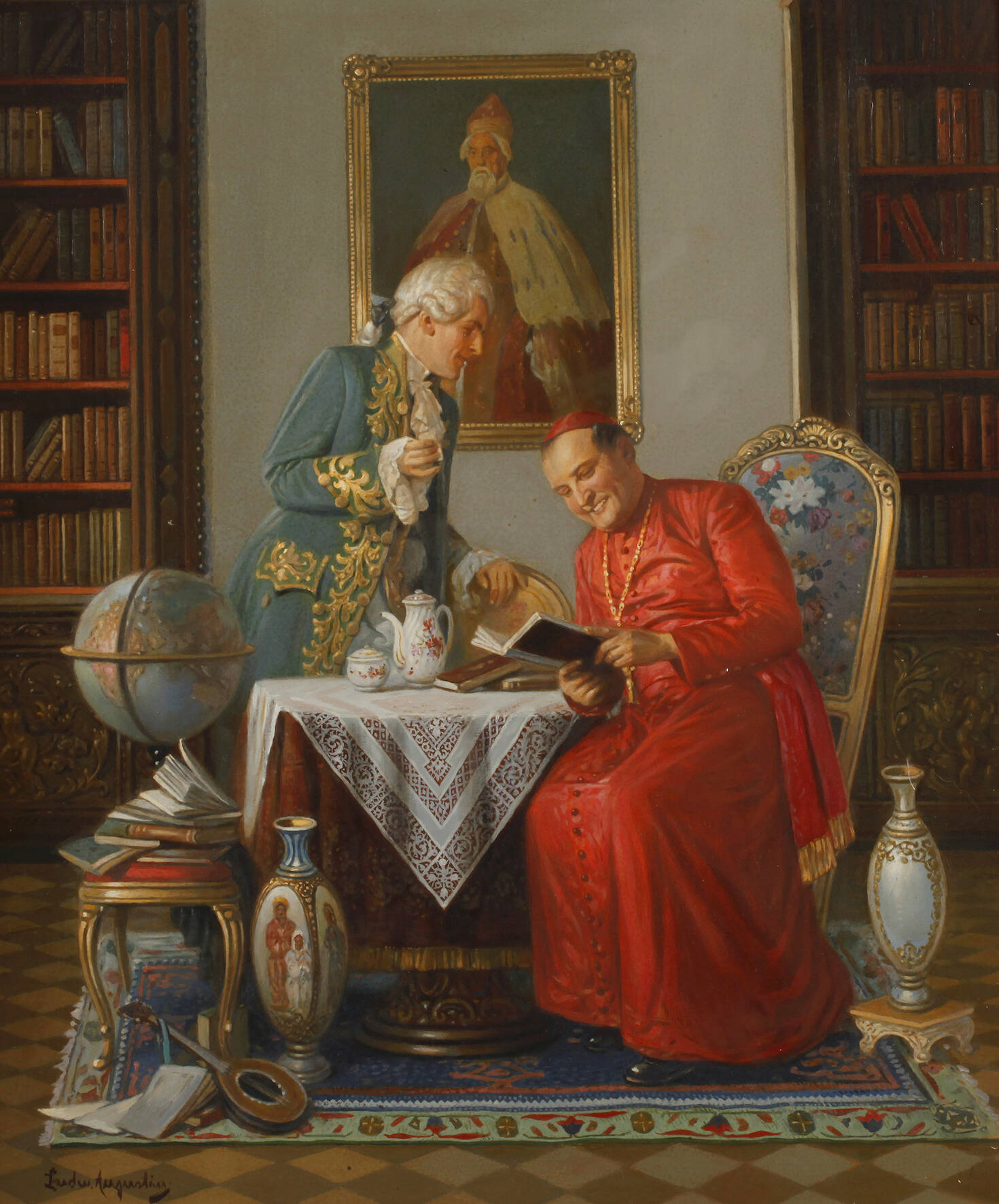 Ludwig Augustin, In der Bibliothek