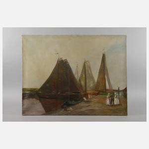 F. Brandt, Segelboote im Hafen