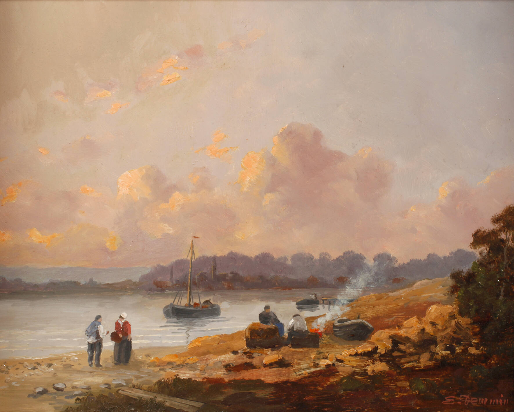 Erich Demmin, Abend am Seeufer