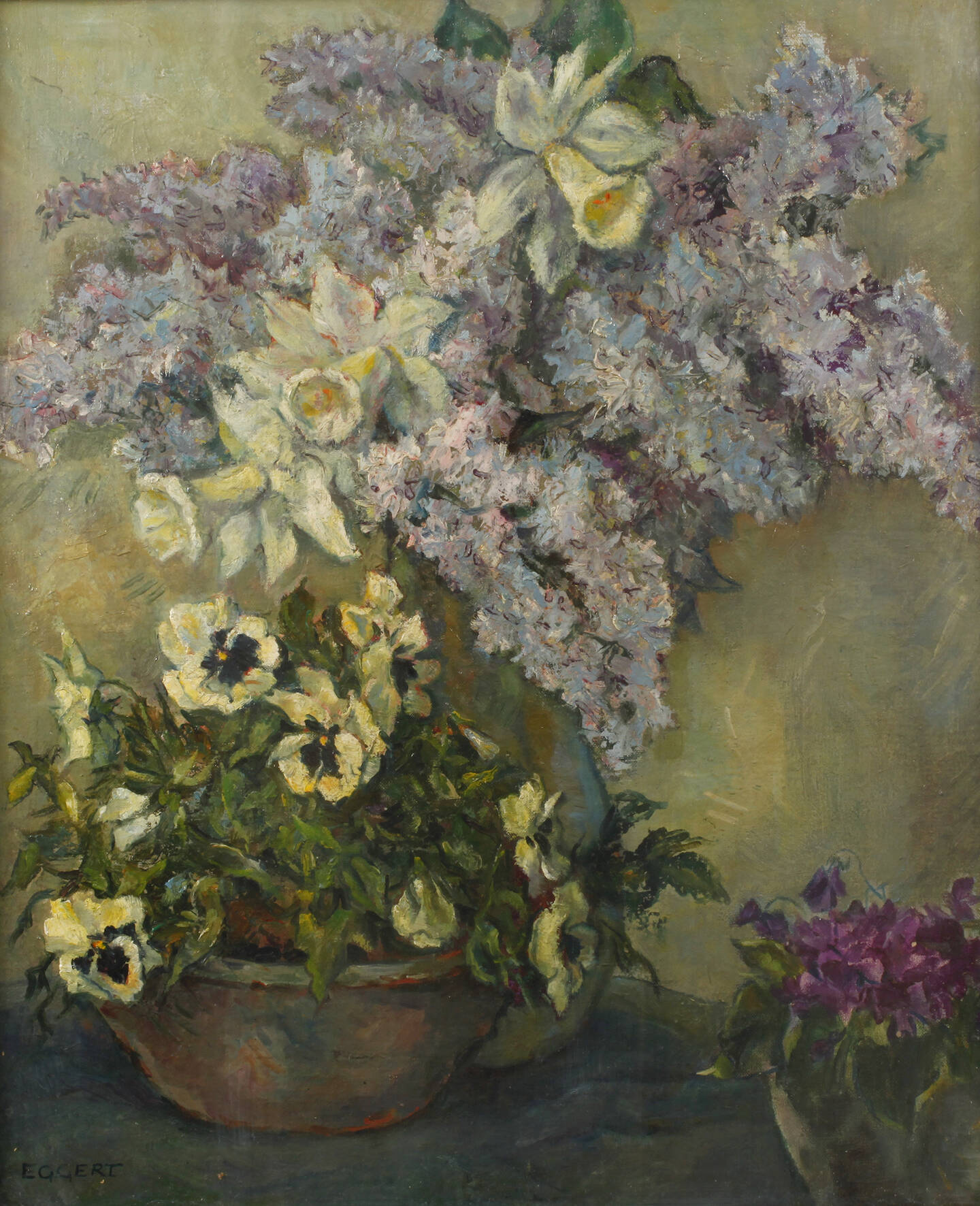 Dr. Benno Eggert, "Flieder und Osterglocken"