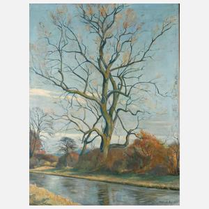 Arthur Viktor Huber, Baum in Vorfrühlingslandschaft