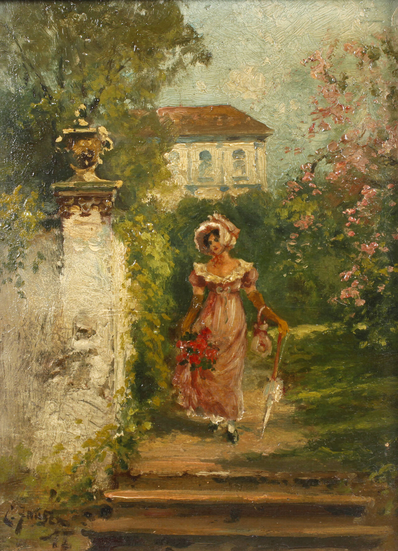 E. Jansen, Dame im Park