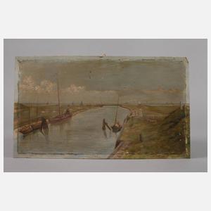 Ludwig von Jordan, Kanal in flacher Landschaft
