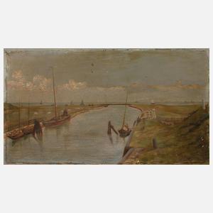 Ludwig von Jordan, Kanal in flacher Landschaft
