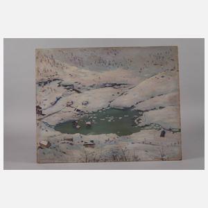 Siegfried Mackowsky, "Winterlandschaft mit Bergsee"