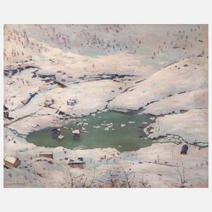 Siegfried Mackowsky, "Winterlandschaft mit Bergsee"