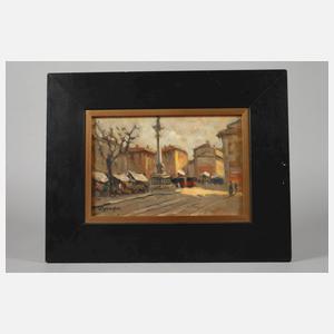 L. Marcoglin, Herbstliche Straßenszene