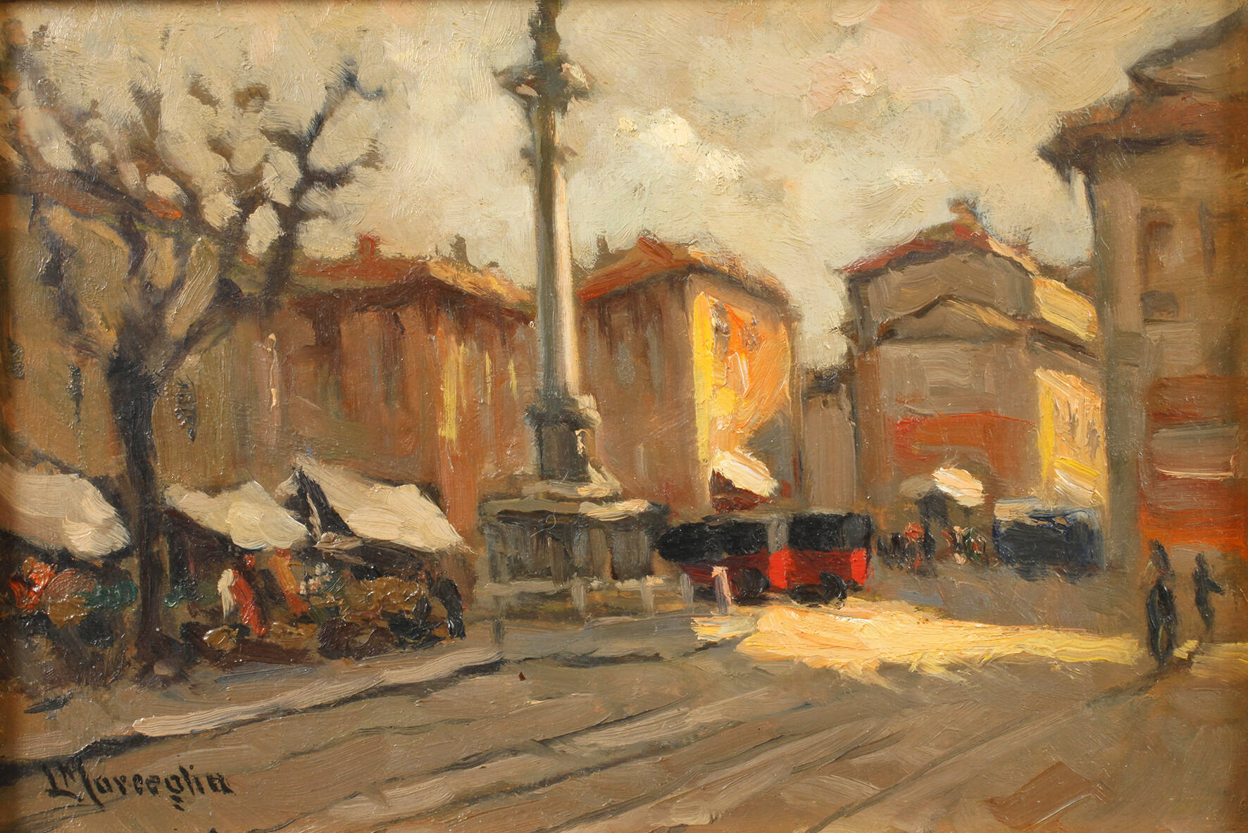 L. Marcoglin, Herbstliche Straßenszene