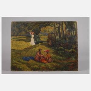 F. Masin, Frauen im Park