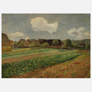 Otto Matthaei, attr., Feld am Dorfrand