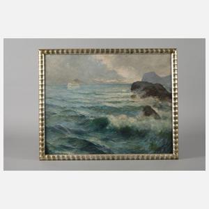 Otto Nowak, Seestück mit Dampfer