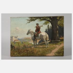 Adalbert von Roessler, Pikör mit Parforcehorn