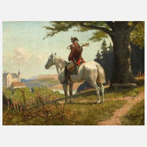 Adalbert von Roessler, Pikör mit Parforcehorn