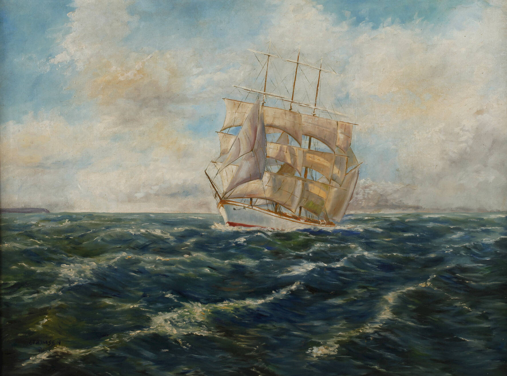 L. Thomsen, Segelschiff auf hoher See