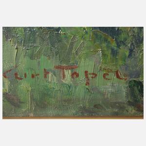 Curt Topel, Kähne am Flussufer