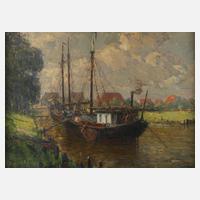 Curt Topel, Kähne am Flussufer111