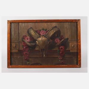 Vanitasstillleben mit Widderkopf