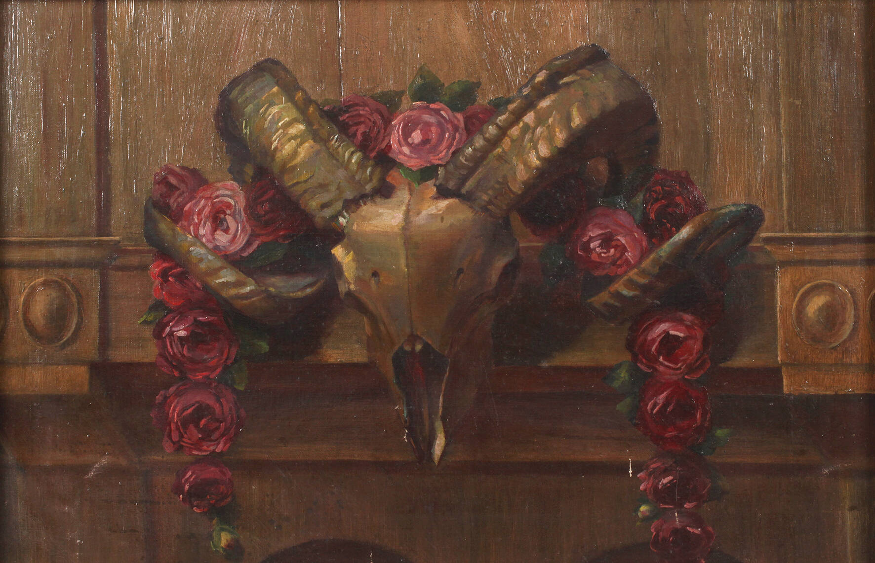 Vanitasstillleben mit Widderkopf