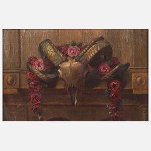 Vanitasstillleben mit Widderkopf