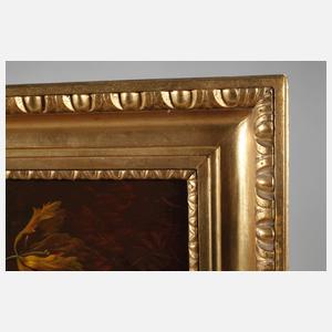 Stillleben mit Papageien und Stieglitz