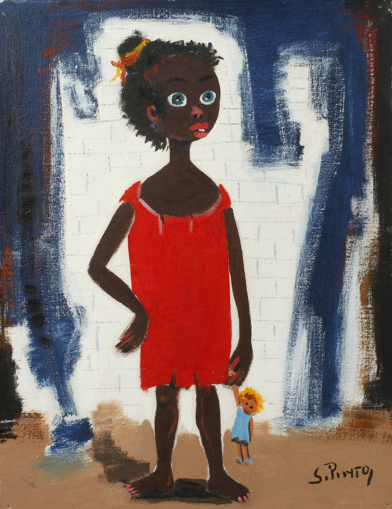Silvio Pinto, Afrikanisches Mädchen mit Puppe