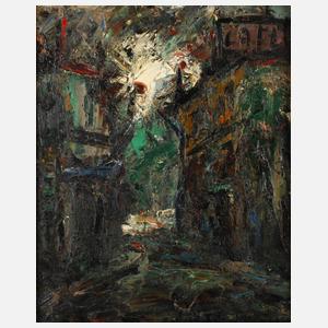 Elemer Vagh Weinmann, Straße mit Cafe