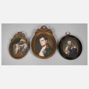 Drei Miniaturportraits