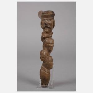 Geschnitzter Stockgriff