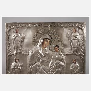 Marienikone mit ausgewählten Heiligen