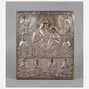 Marienikone mit ausgewählten Heiligen