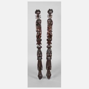 Paar figürliche Schnitzereien