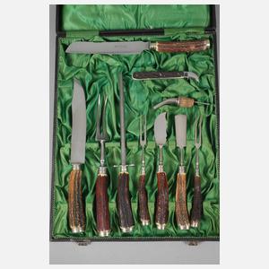 Jagdliches Vorlegebesteck im Etui