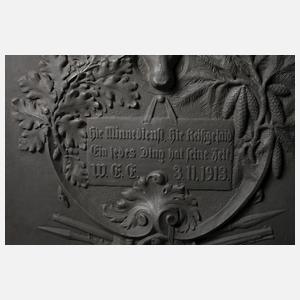 Jagdliche Wandplatte Gusseisen