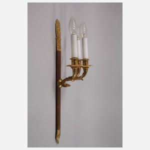 Vier Wandlampen im Empirestil