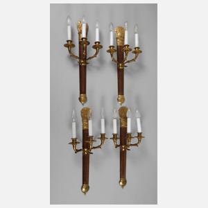 Vier Wandlampen im Empirestil