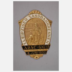 Fünf Motorradplaketten