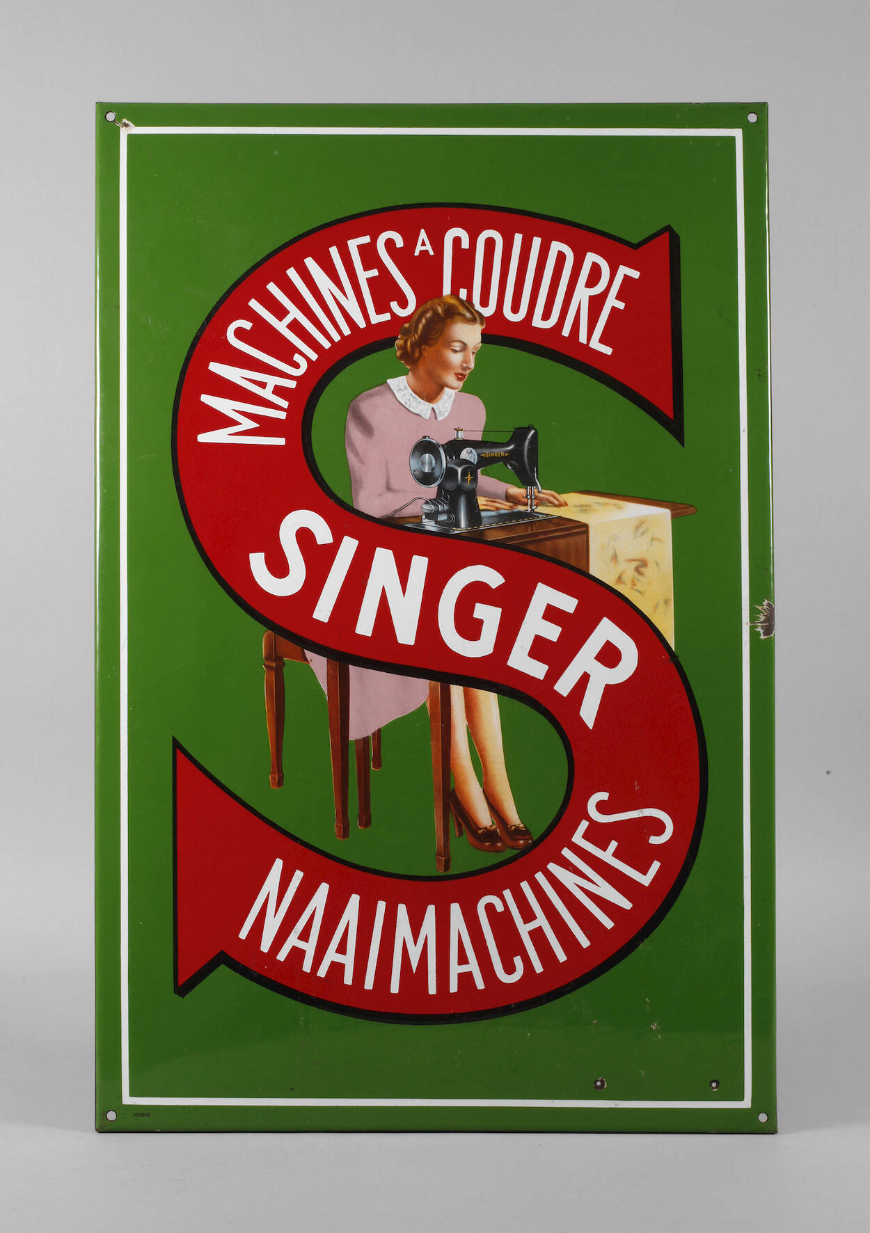 Emailleschild Singer