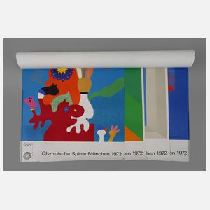 Vier Plakate Olympische Spiele München 1972