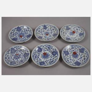Sechs Zierteller China