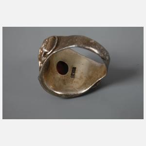 Silberring mit Koralle