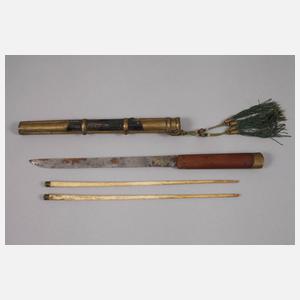 Reisebesteck und Pfeife